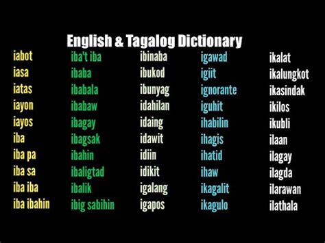 tagalog words starts with i|Tagalog Dictionary.